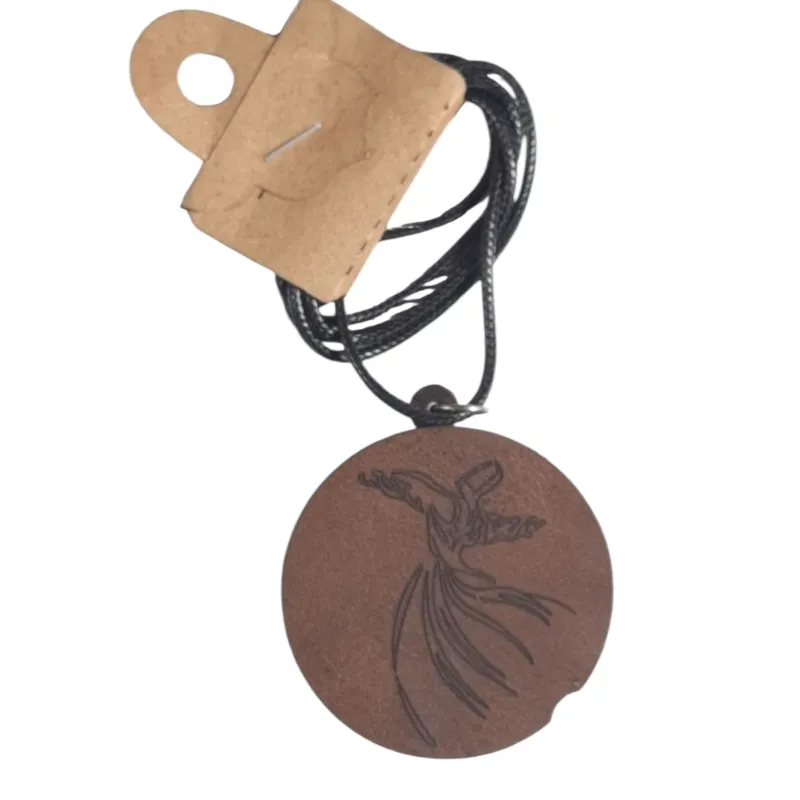 گردنبند چوبی _ طرح دف و رقص سما